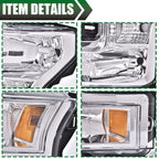 Set of Chrome Headlights for Ford F150 (2015–2017)