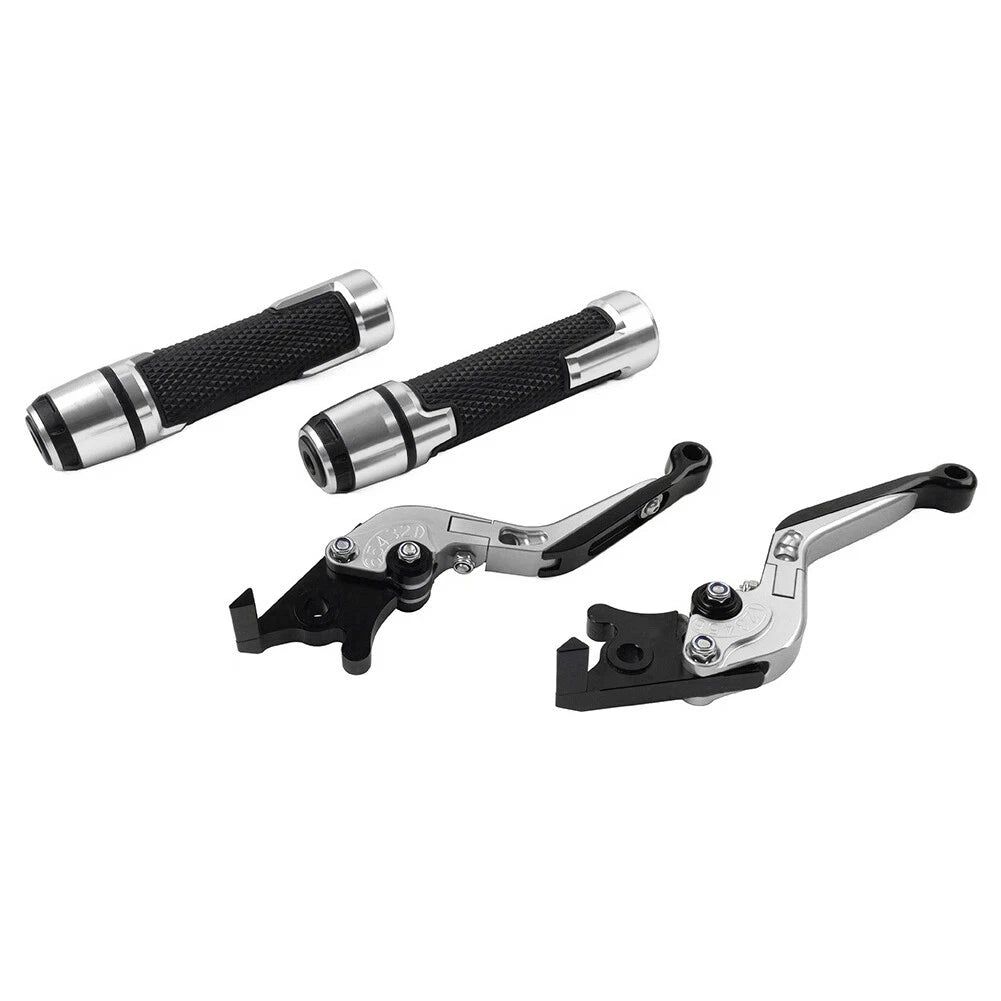 Silver Extendable Brake Clutch Levers Set for Kawasaki ZX14R (2006–2023)