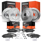 Front Side Drilled Brake Rotor & Ceramic Pad for Nissan Frontier (2005–2019)
