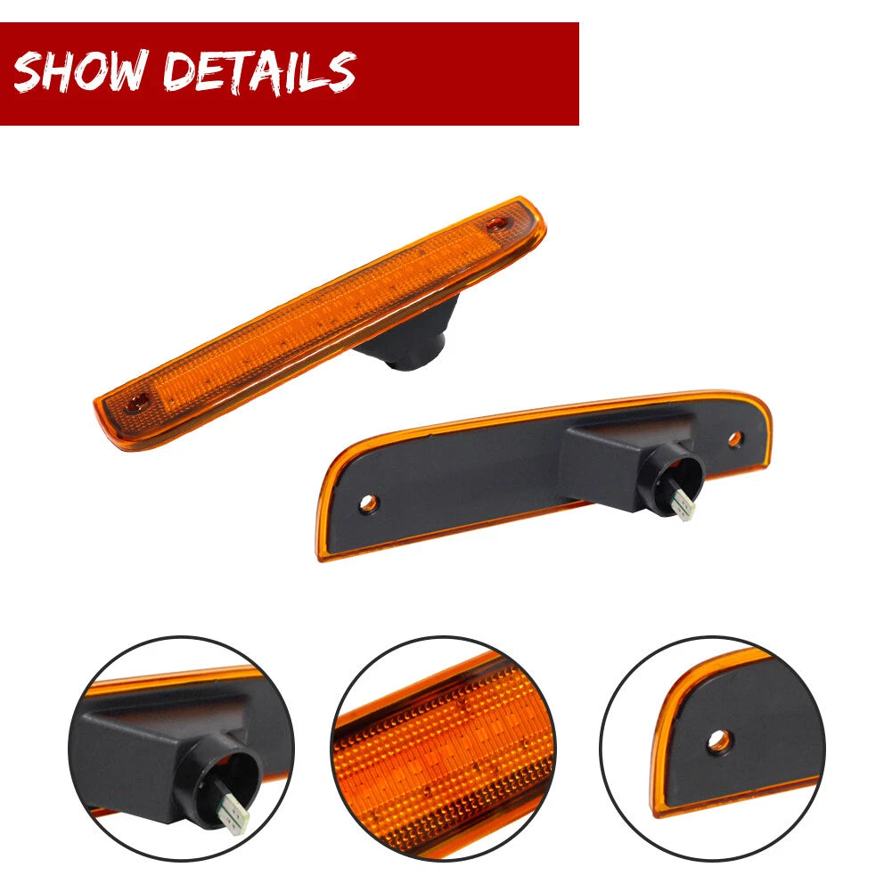Amber Lens LED Front Side Marker Light Set for Jeep Cherokee (1997–2001)