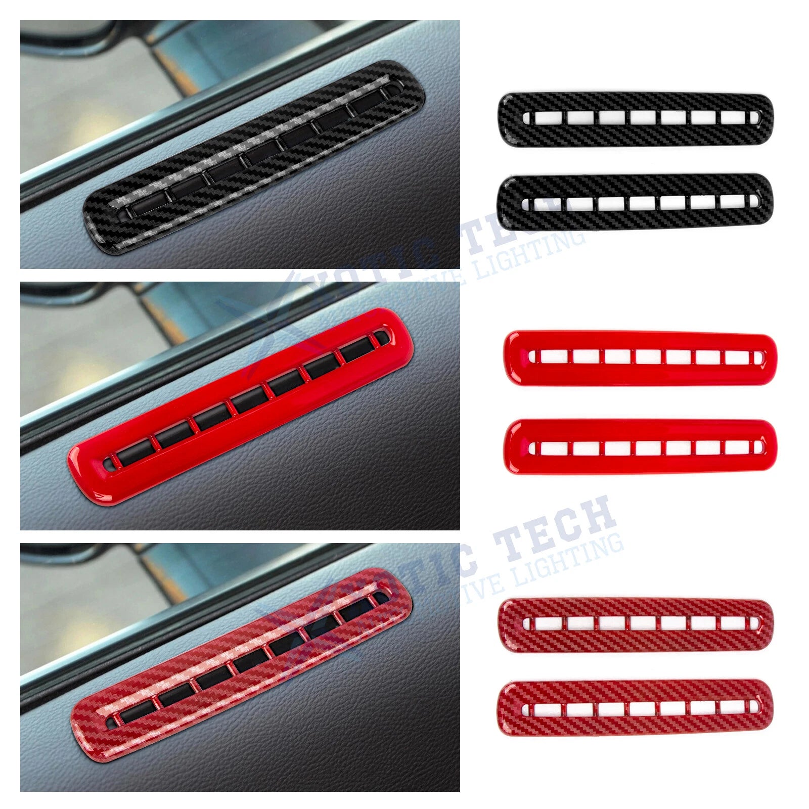 2PCS Door AC Outlet Vent Strip Cover for Dodge Challenger (2015–2019)