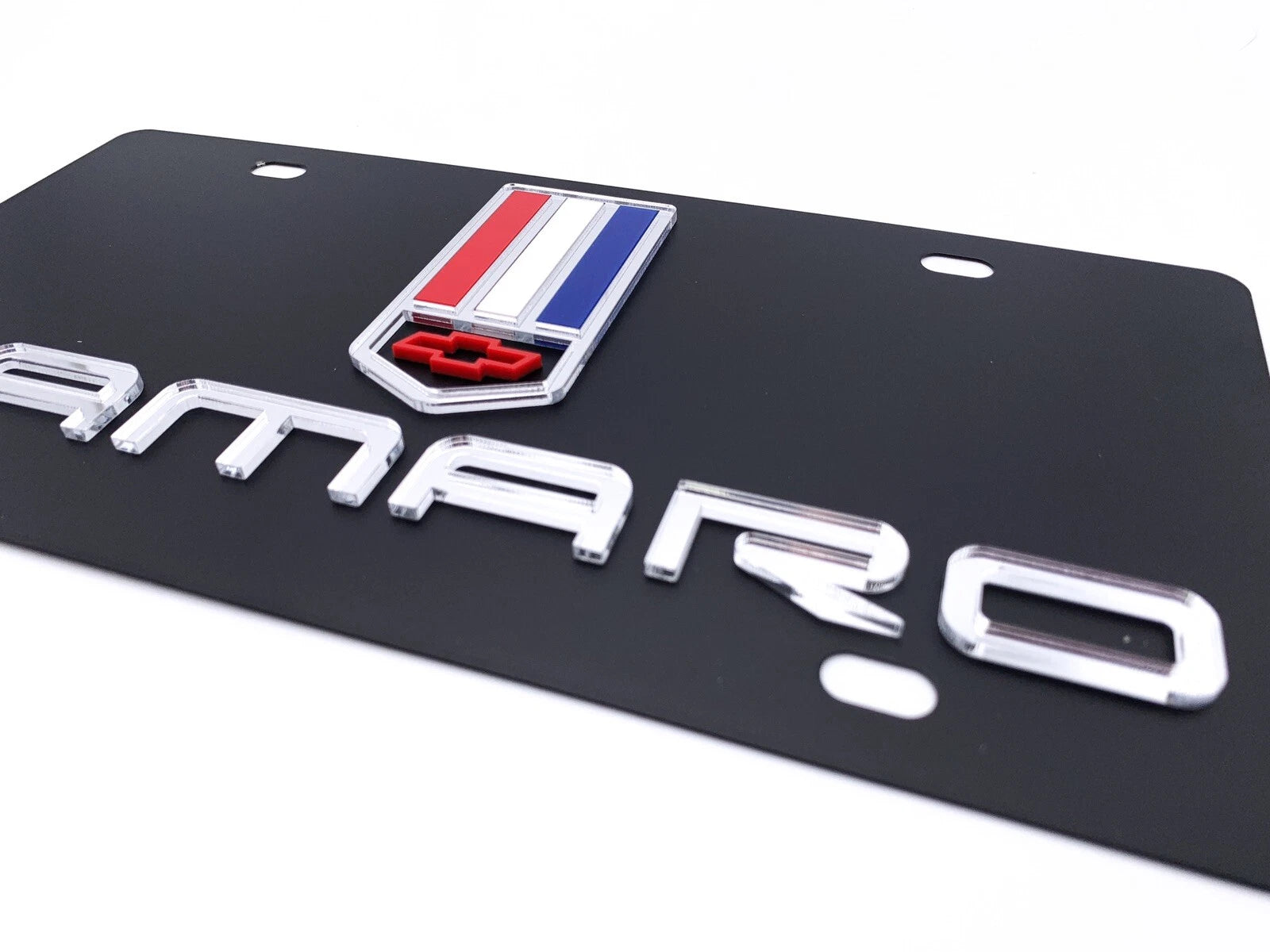 Emblem License Plate 3D Script Full Black for Chevrolet Camaro (2010–2015)