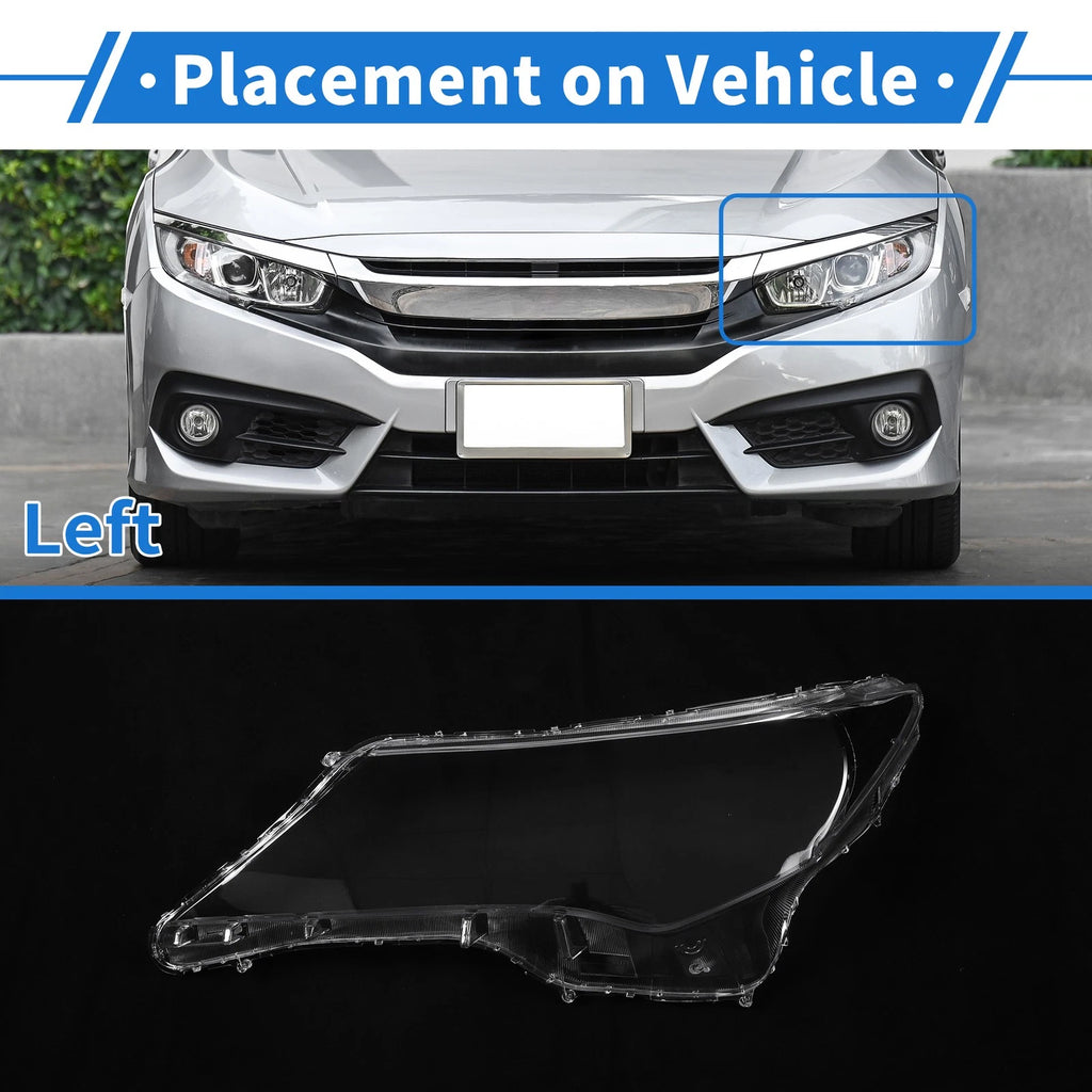 1 Pcs Headlight Lens Cover for Toyota RAV4 (2013–2015) PC Clear