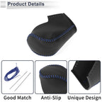 Gear Shift Knob Cover for BMW 3 Series (2004–2012) Black Blue Faux Leather