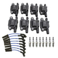 Set of 8 NGK Iridium Spark Plugs & Ignition Coil Wires for Camaro Caprice Tahoe (V8)