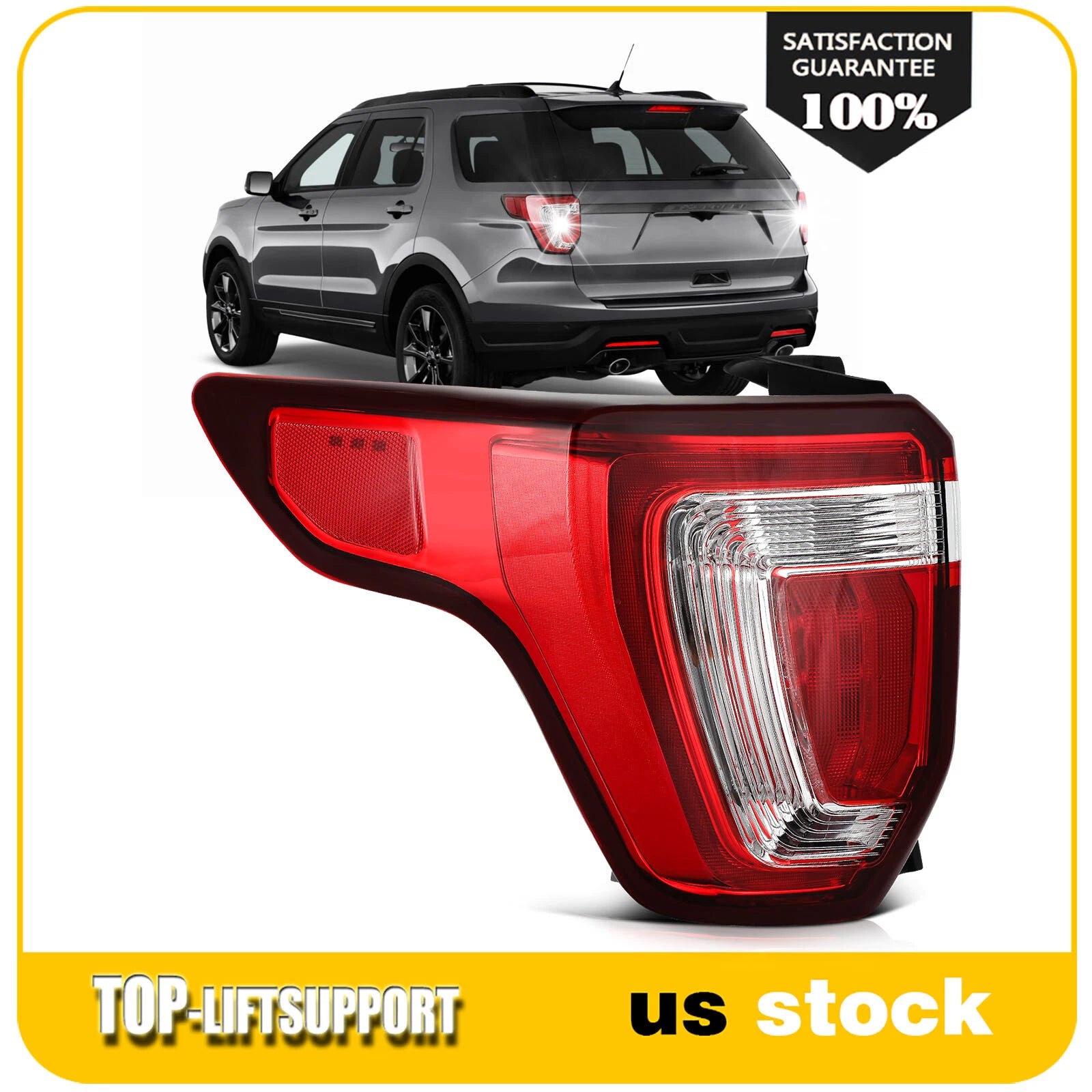 Left Taillight Assembly for Ford Explorer (2016–2019) Red Brake Lamp