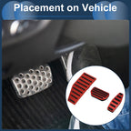 3 Pcs Accelerator Pedal Covers for Suzuki Jimny JB70W (2018–2022) Red