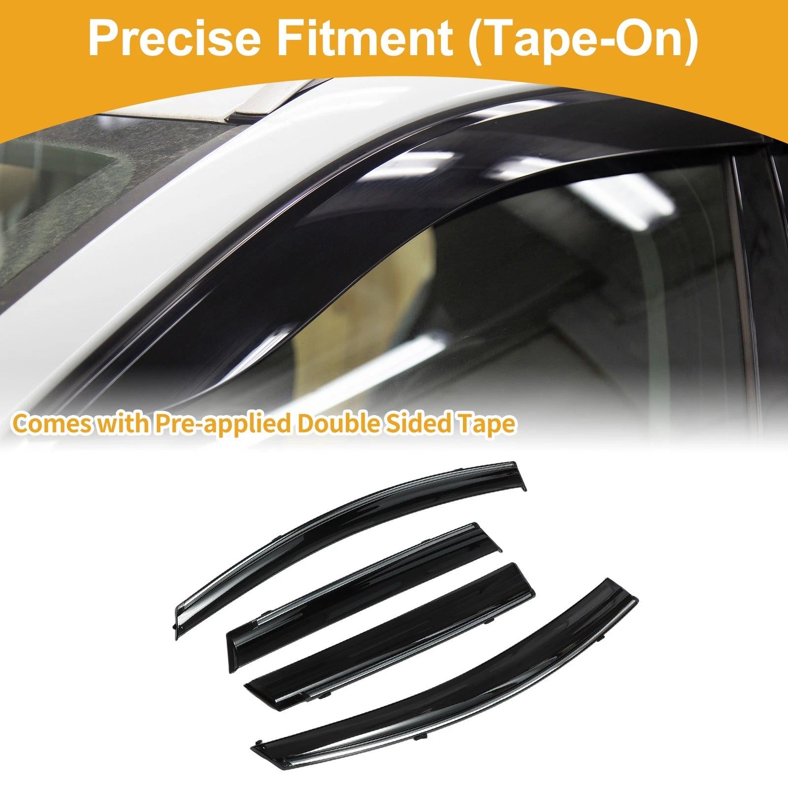 Set of 4 Window Deflectors for Nissan Murano (2009–2014) Black Vent Visor