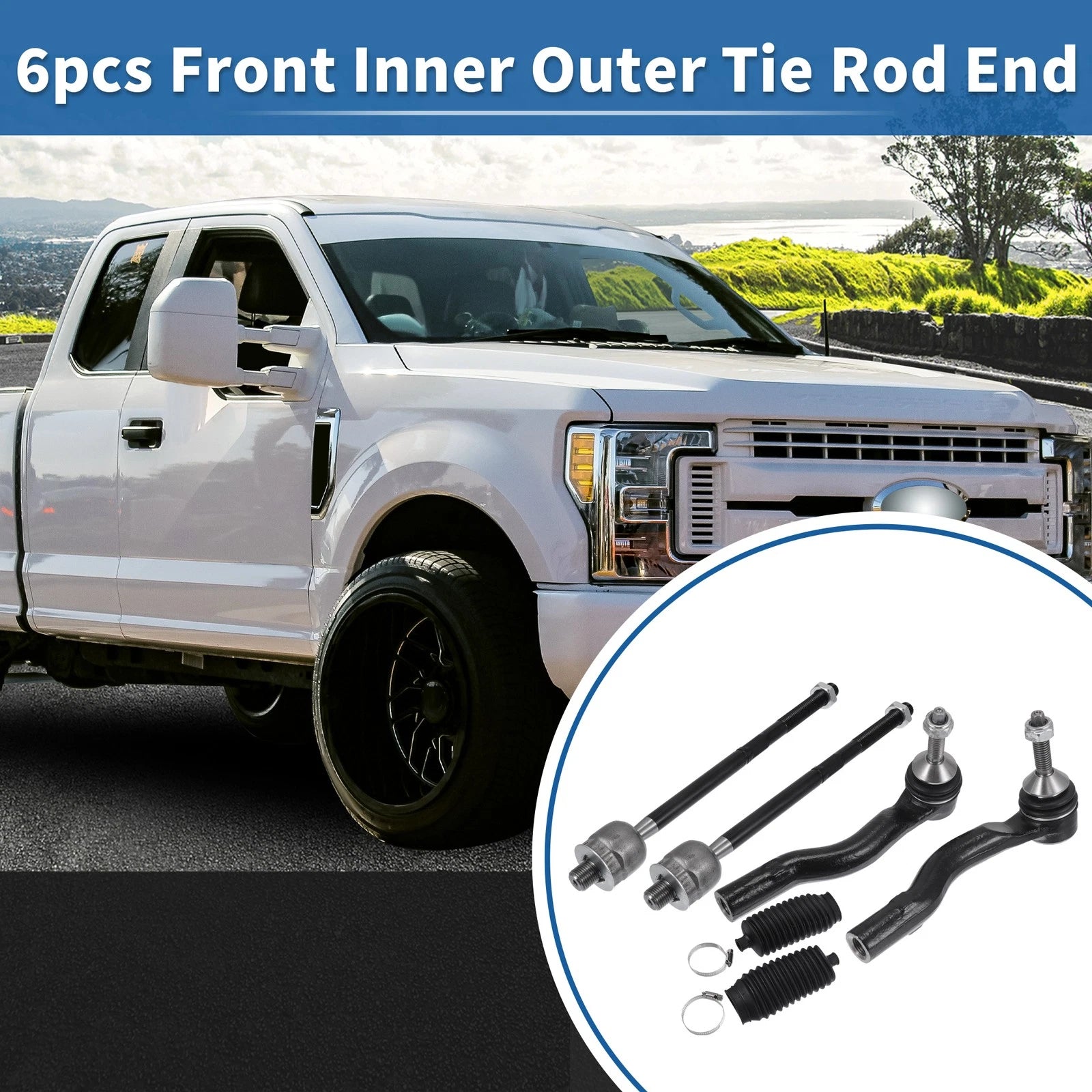 2X Front Outer Tie Rod End Links Kit for Ford Crown Victoria (2003–2011)