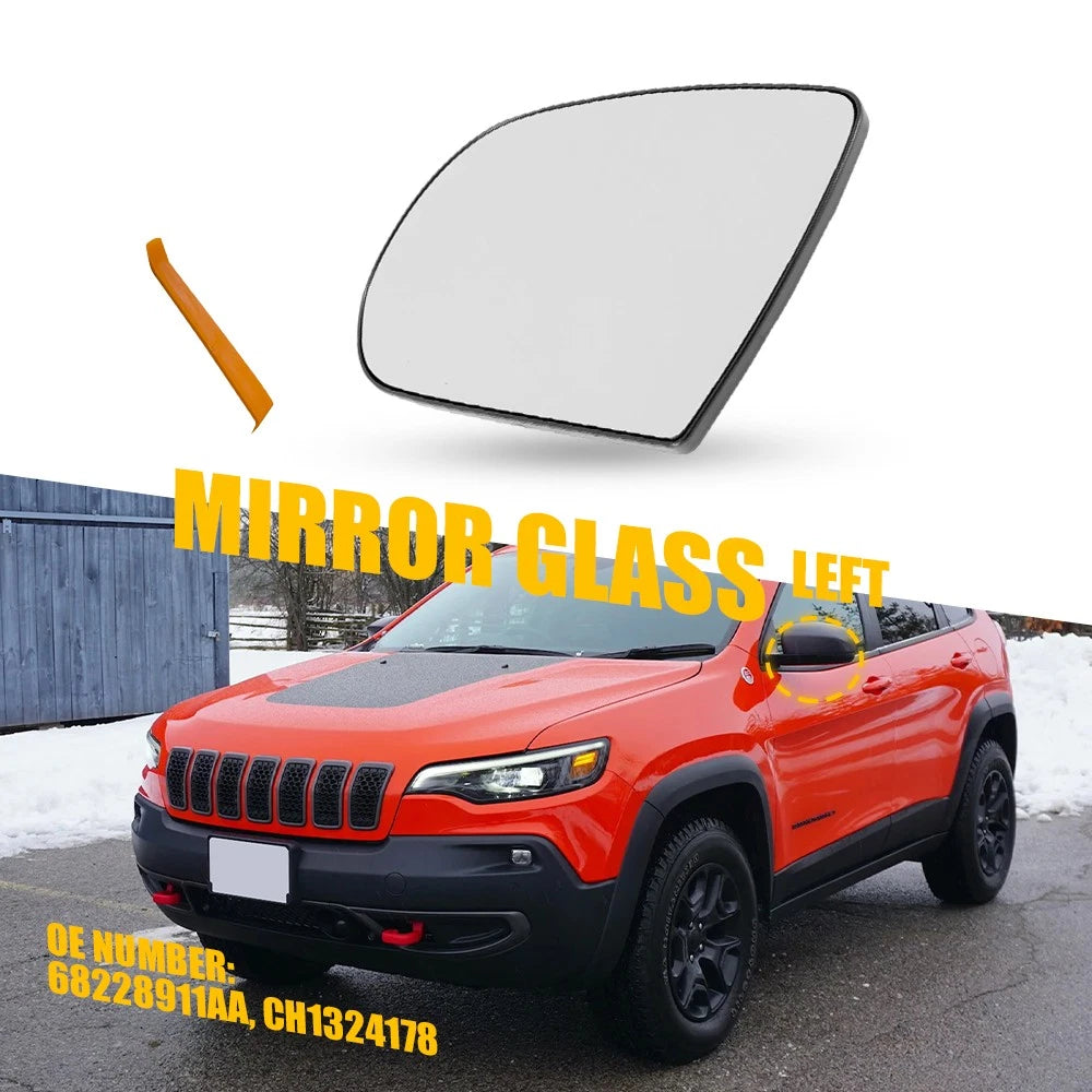Driver Side Door Mirror Glass Non-Heated 68228911AA for Jeep Cherokee (2014–2023)