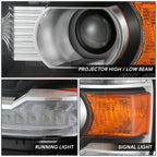 Chrome Amber Driver Left Headlight for Sierra 1500 Limited 2500 3500 HD (2014–2019)