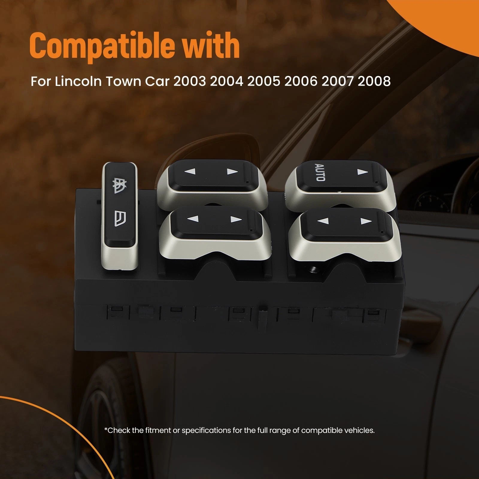 Door Window Switch for Lincoln Town Car (2003–2008) 5W1Z-14529-BA Left Black