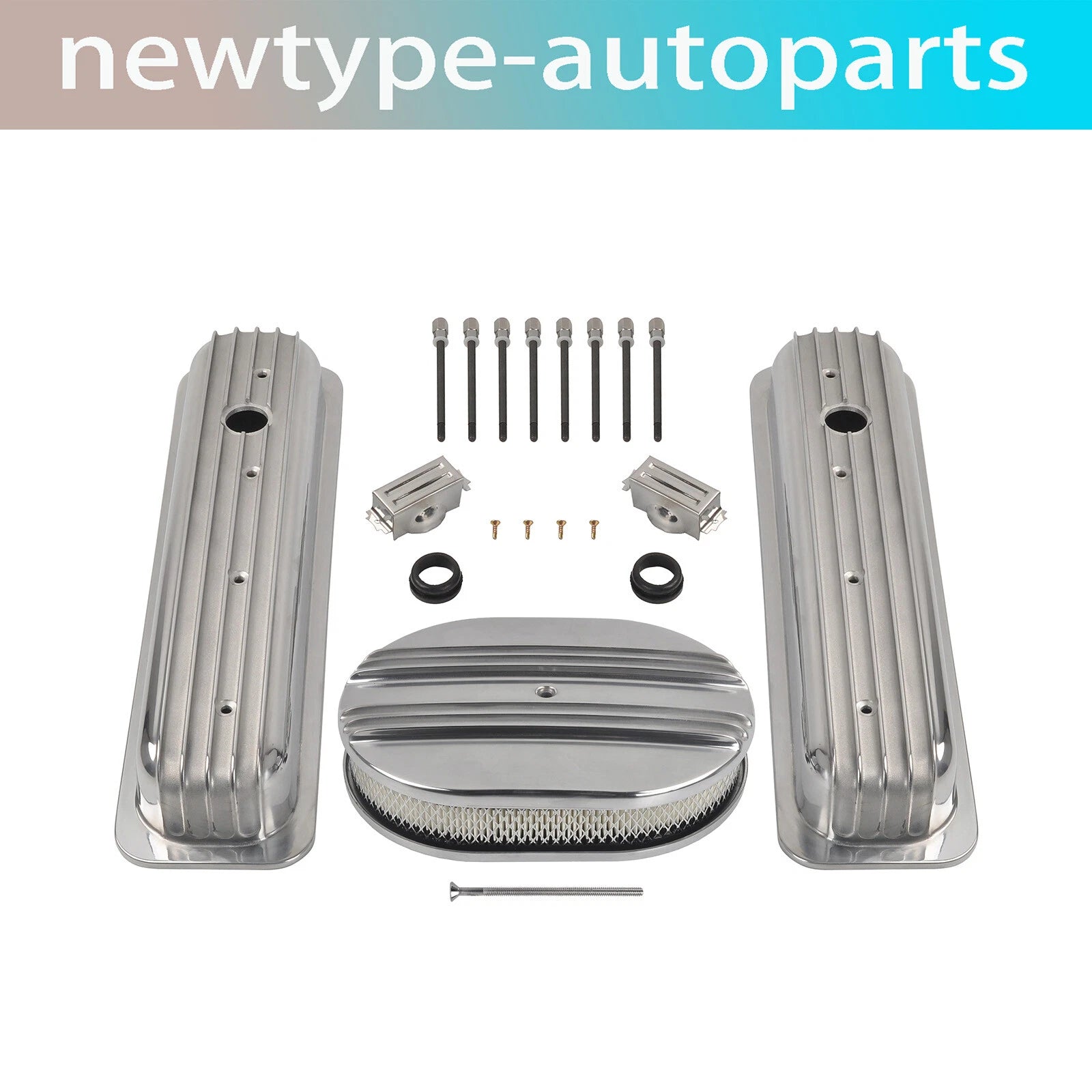 Short Valve Covers & 12" Oval Air Cleaner for Chevy 350 (1987–1997)