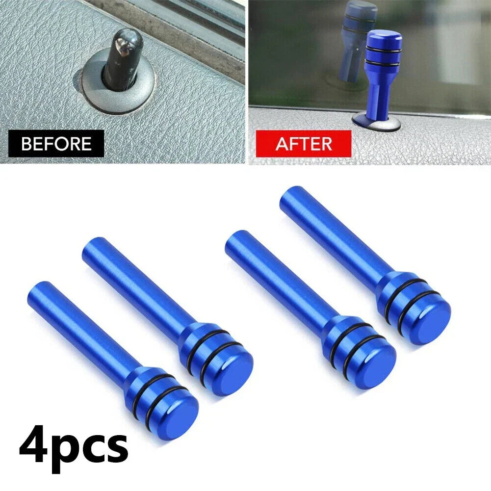 4 x Pcs Blue Aluminum Door Lock Knob Pins for Car/Truck Auto Parts