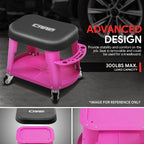 Rolling Mechanic Seat for Garage - 300lbs Capacity, Purple, 16.14" x 10.62"
