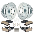 Front and Rear Drilled Rotors and Brake Pad Kit for 2006–2008 Lincoln Mark LT