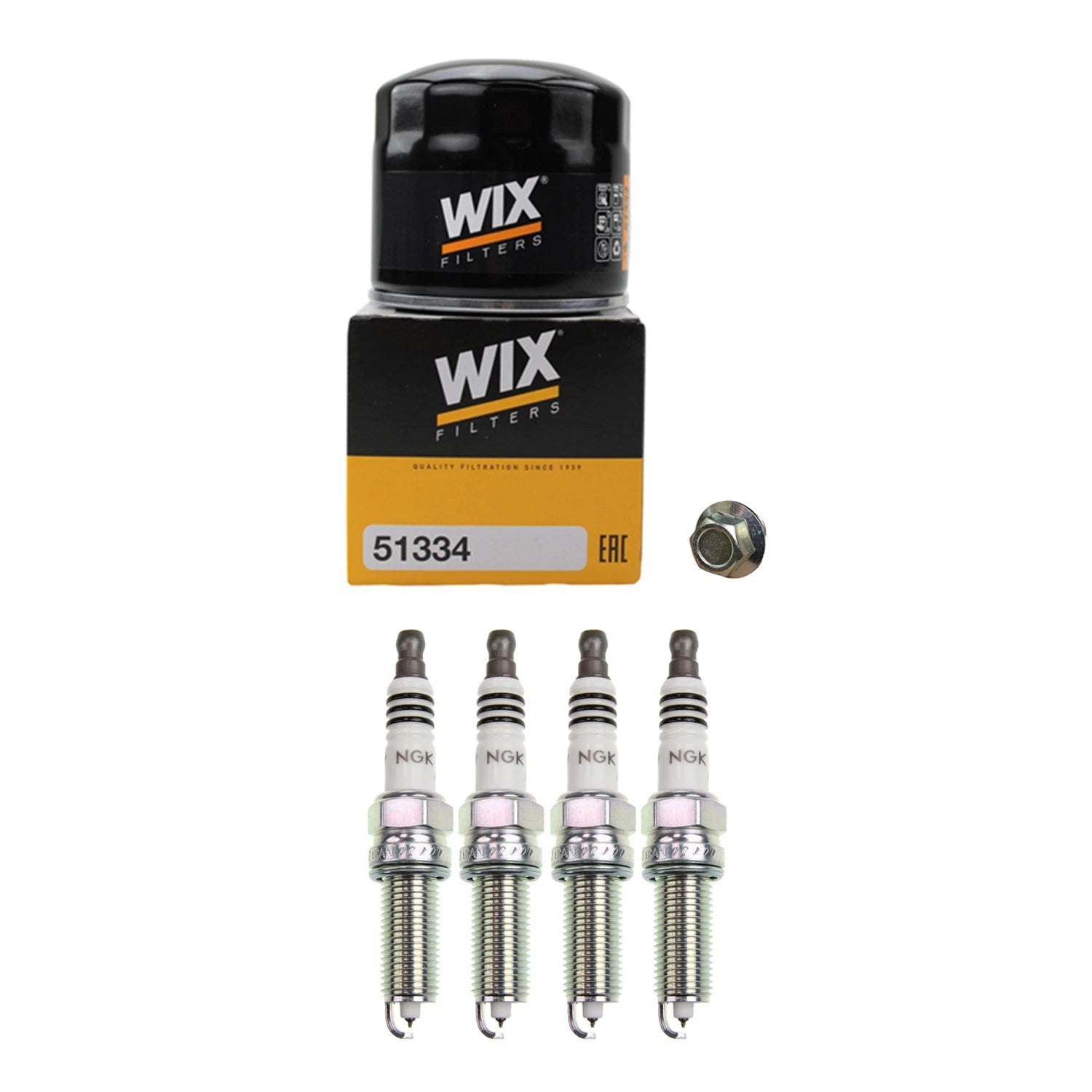 Wix Engine Oil Filter & NGK 4 Iridium IX Spark Plugs for Kia Rio (2001–2023)