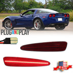 Set of 2 LED Rear Bumper Side Marker Lights for Chevy Corvette C6 (2005–2013)