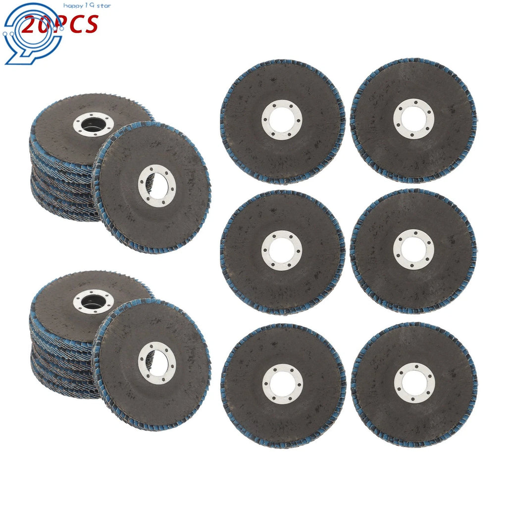 20 Pcs Flap Wheels 4-1/2 Inch x 7/8 Inch 60 Grit for Angle Grinder