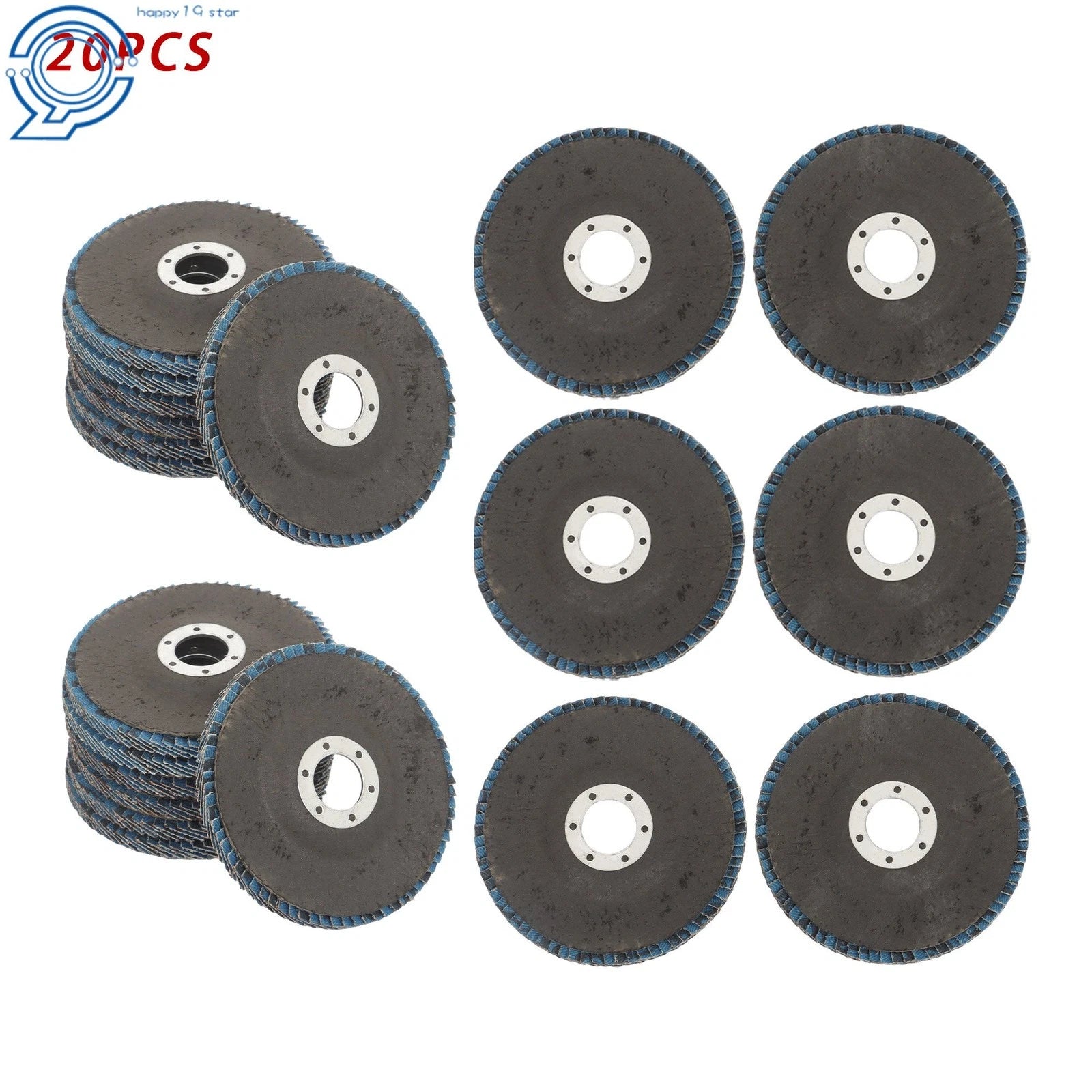 20 Pcs Flap Wheels 4-1/2 Inch x 7/8 Inch 60 Grit for Angle Grinder
