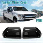 1 Pair Gloss Black Top Half Mirror Cover for Ford F-350 Super Duty (2017–2022)