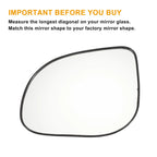 Left Side White Mirror Glass for Hyundai I10 (2011–2013)