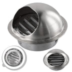 Stainless Steel 80mm Bull Nose Round External Louvre Vent for
