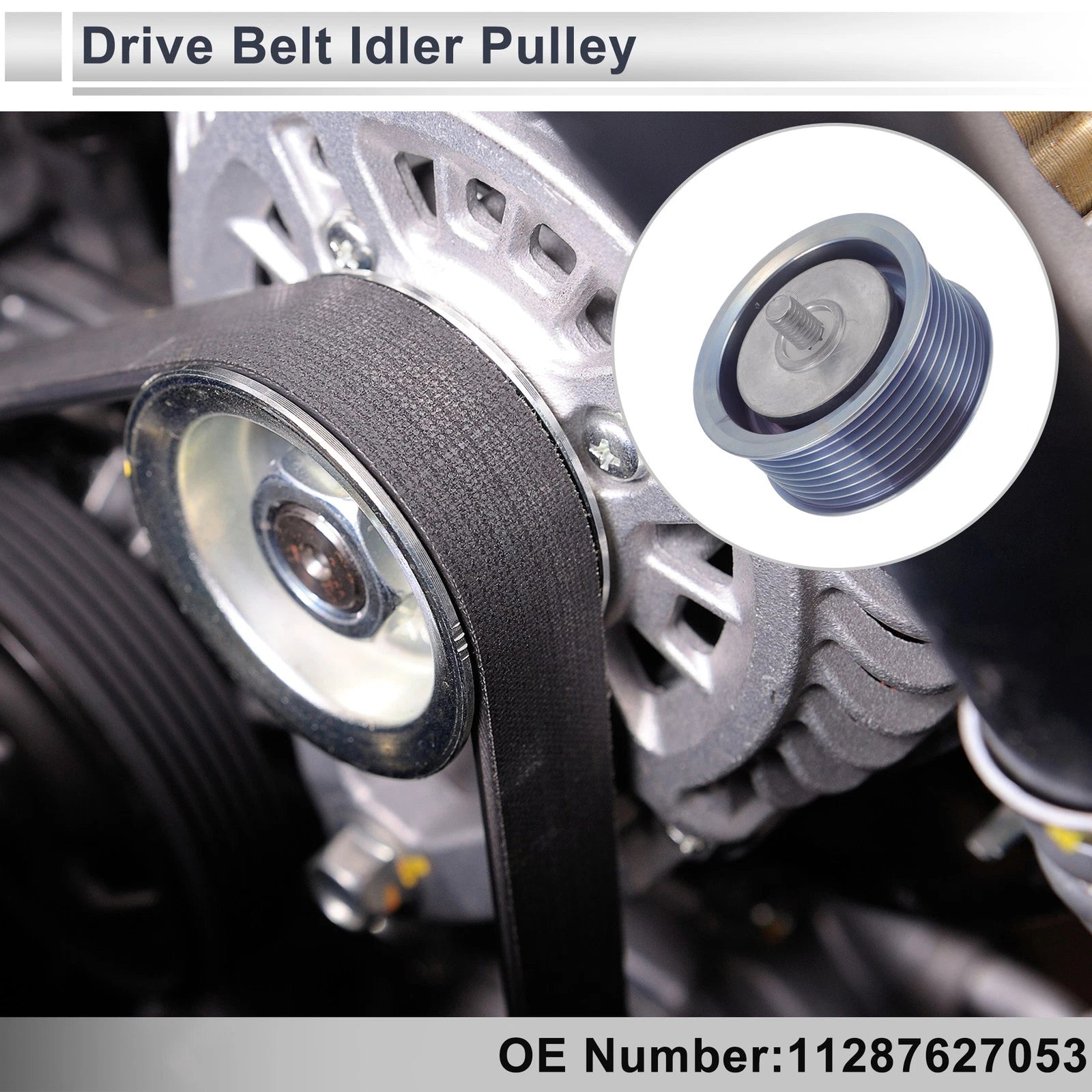Drive Belt Idler Pulley for BMW X6 (2008–2011) No. 11287627053 Silver Tone