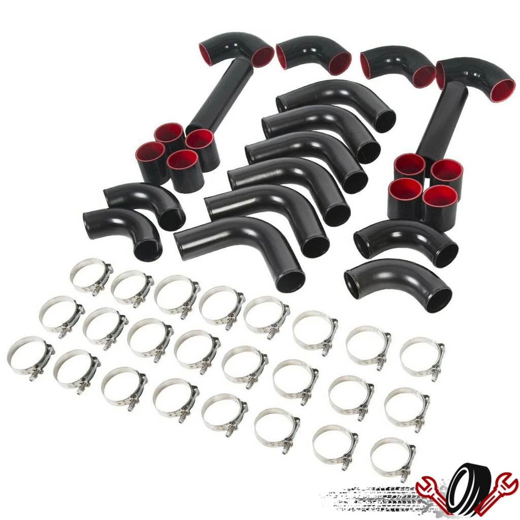 12Pcs Turbo 2.5" Aluminum Intercooler Piping Kit for Universal Fit