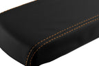 Leather Console Lid Armrest Cover for Toyota Supra (1986–1992) Orange Stitch