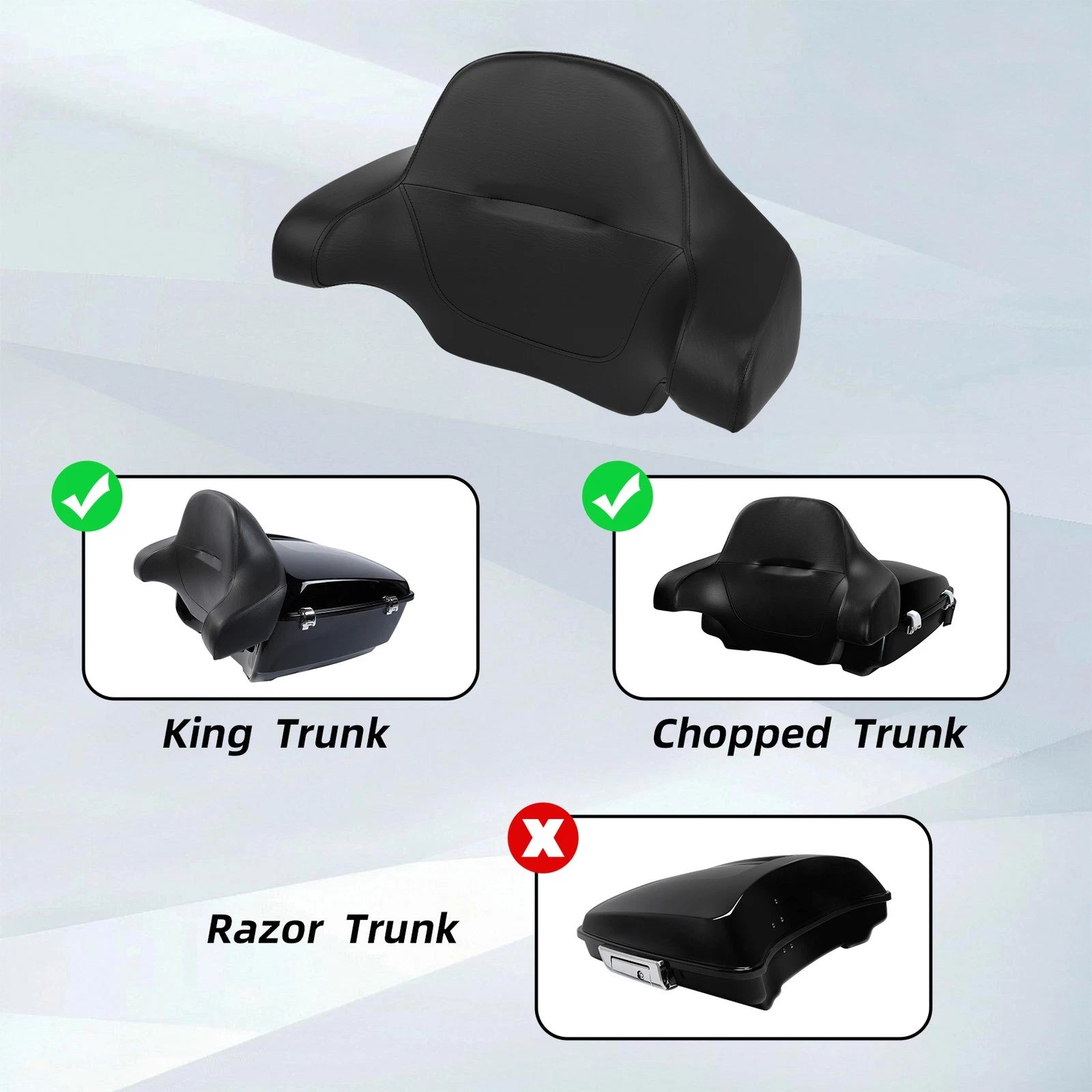 Wrap-around King Chopped Trunk Backrest for Harley Glide (2014–2021)