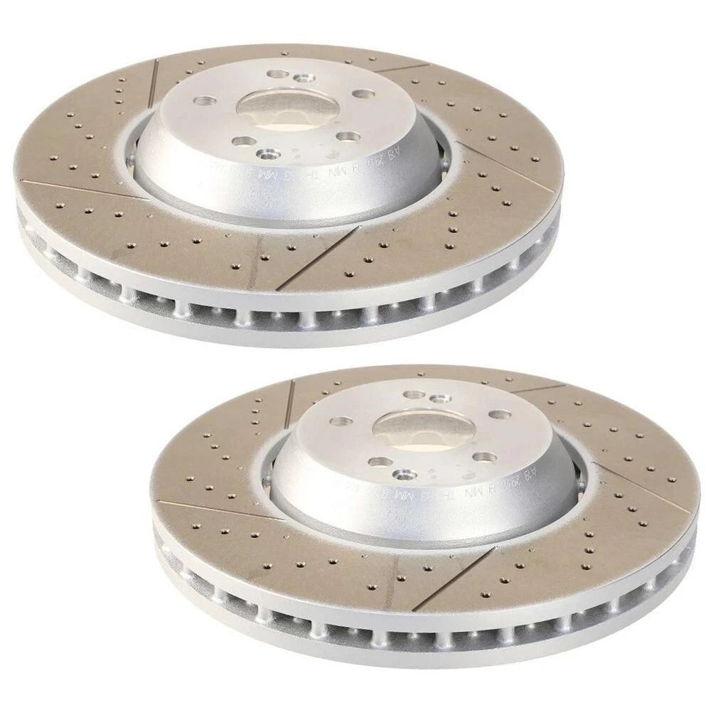 2X Front Drilled Slotted 360mm Disc Brake Rotors for MB W212 C218 C190
