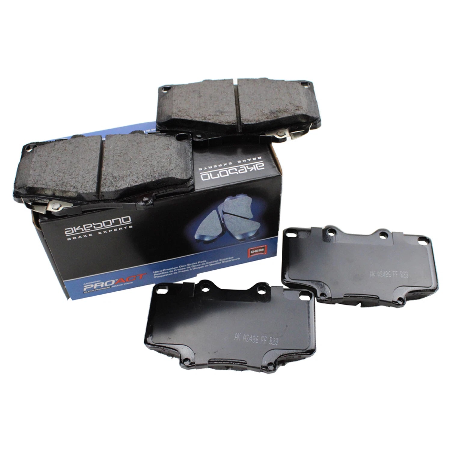 Set of 4 Akebono ProACT Front Ceramic Brake Pads for Toyota Land Cruiser (1996–2007)