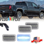 4X Clear Ice Blue LED Rear Fender Marker Lights for Chevy GMC 2500/3500HD (2015–2023)