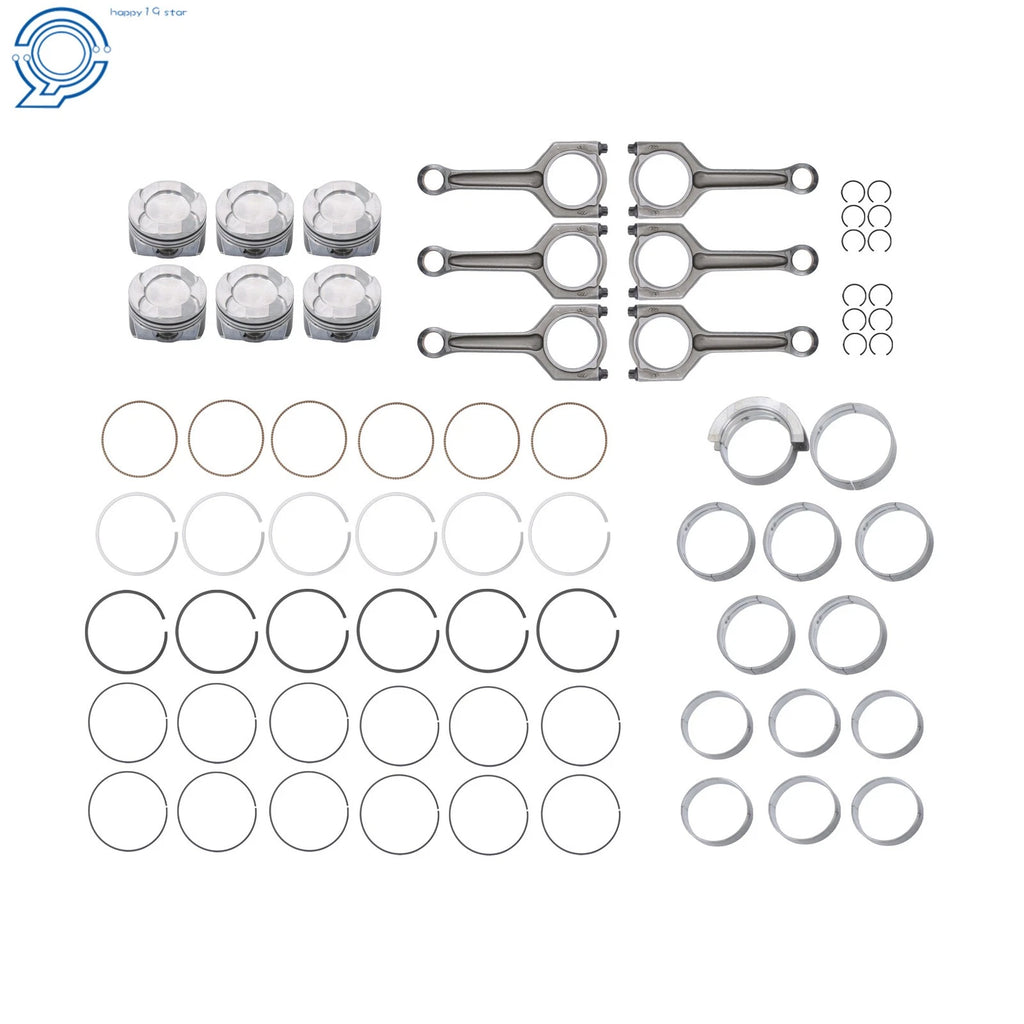 Set of 6 Connecting Rods and Pistons for BMW 3.0L L6 (2011–2017)