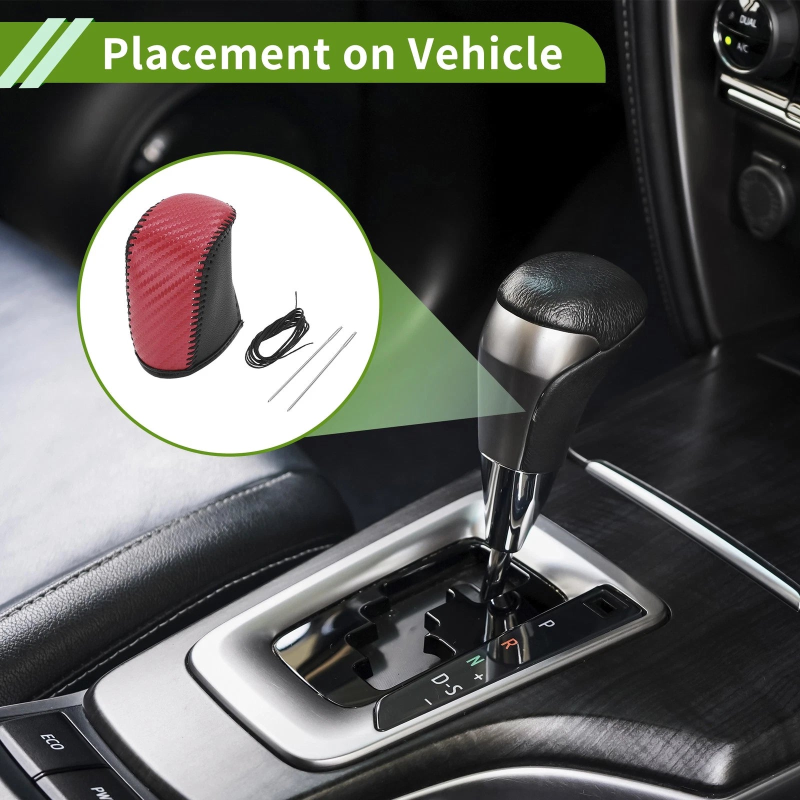 Gear Shift Knob Cover for Dodge Journey (2011–2020) Red Carbon Fiber