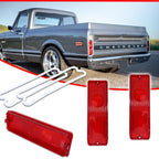 Pair Red Tail Light Lenses for Chevy GMC Pickup Truck (1967–1972)