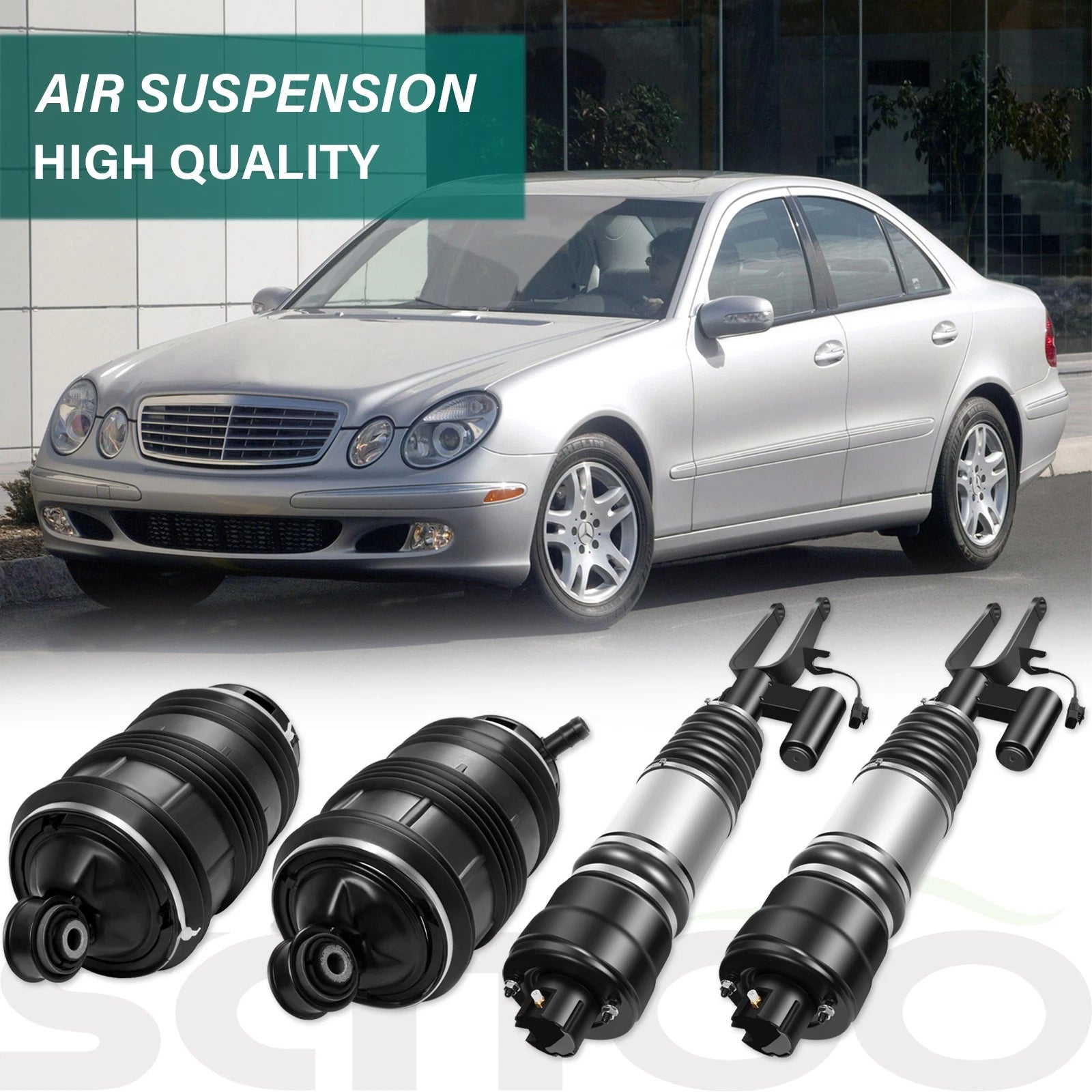 Set of 4 Air Struts Shocks for Mercedes-Benz E320 E350 E500 E550 (1996–2009)
