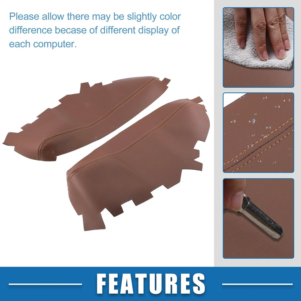 Set of 2 Front Door Panel Armrest Covers for Toyota Avalon (2013–2018) Brown