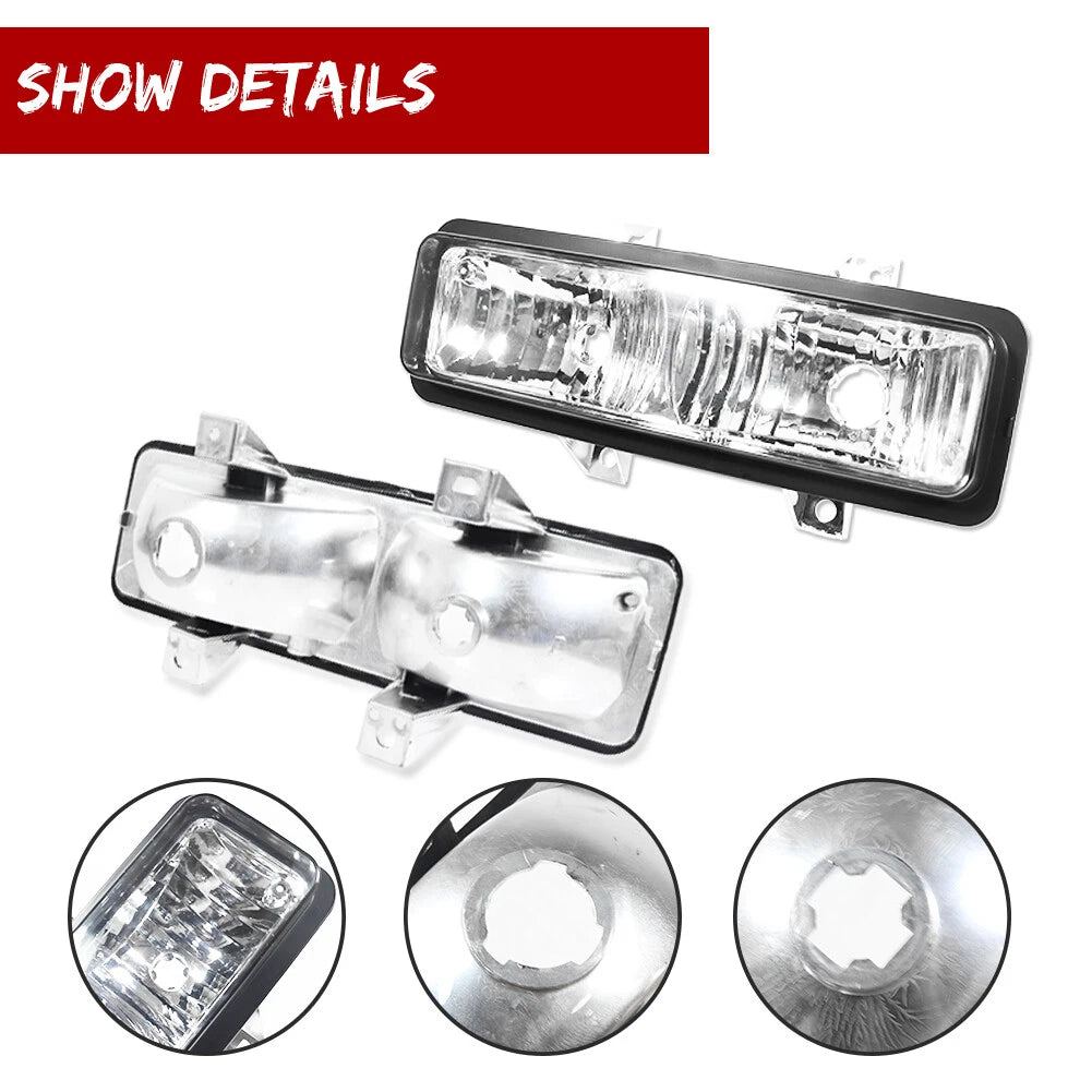 2X Clear Corner Marker Signal Lights for Chevy GMC Van Jimmy