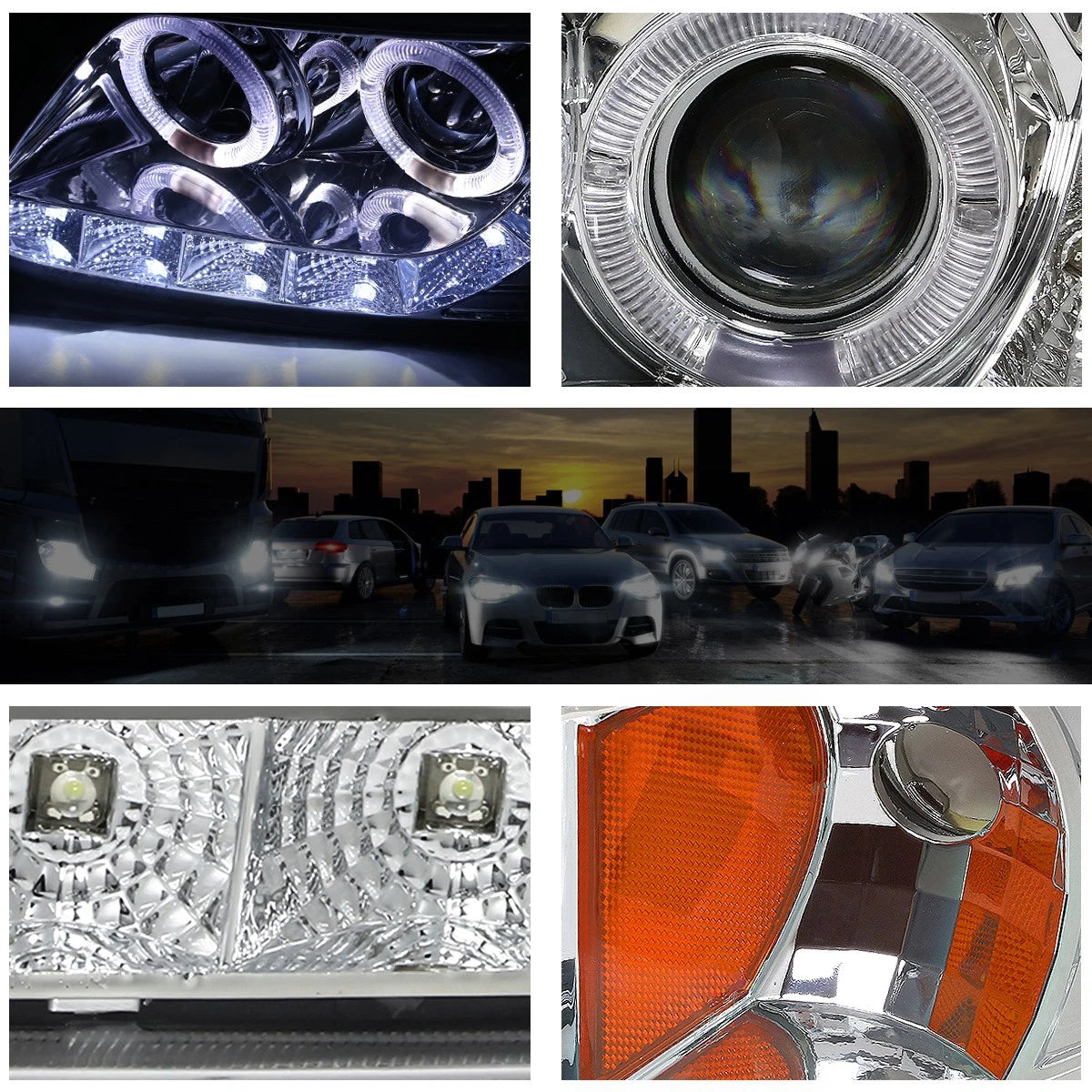 Halo Ring LED Projector Headlight for Ford F150 (1997–2003)