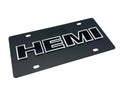 Black Metal License Plate with 3D HEMI Emblem Logo for Dodge (2005–2025)
