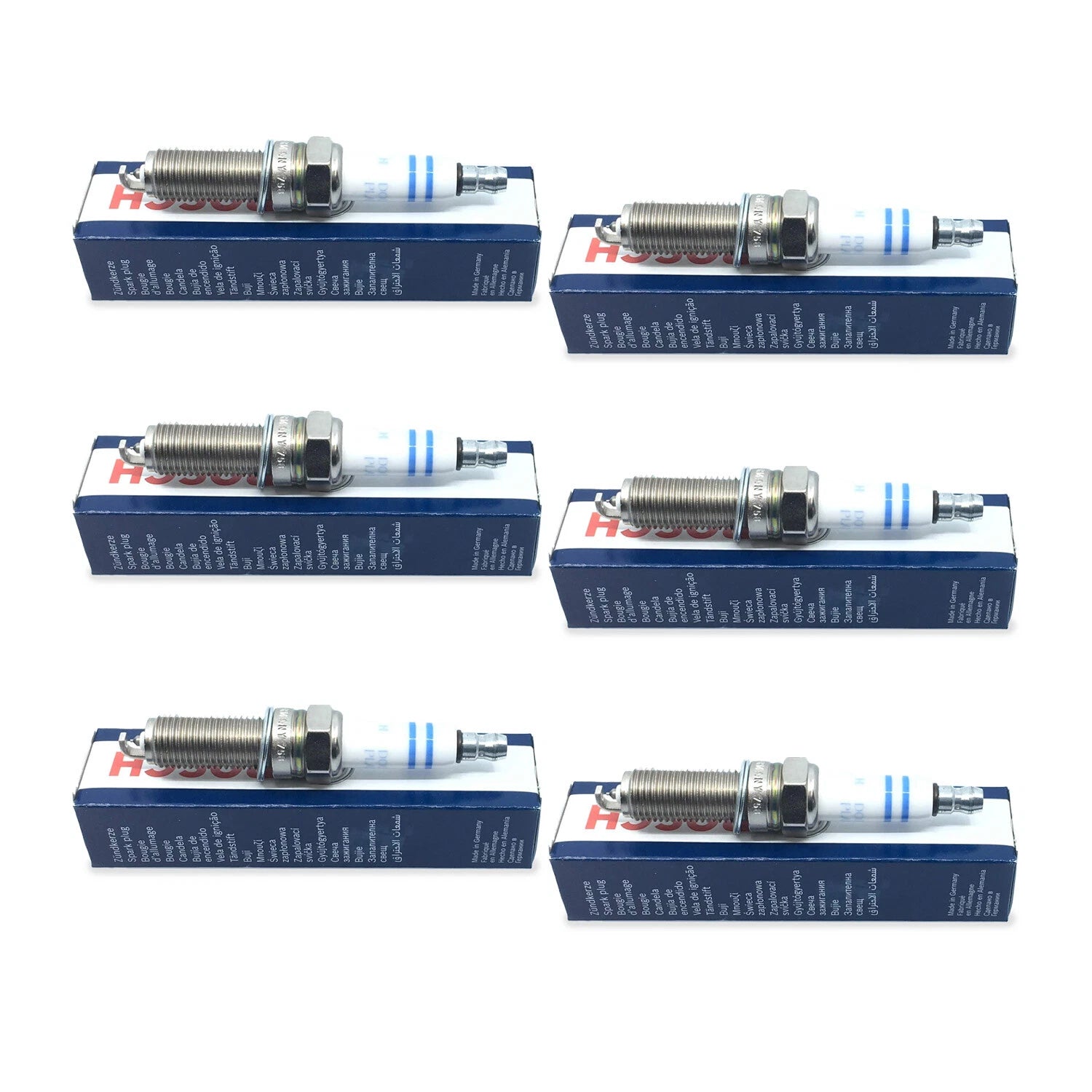 Set of 6 Ignition Spark Plugs Bosch YR7MPP33 for Mercedes SLK350 E350 C350 R350 (2005–2011)