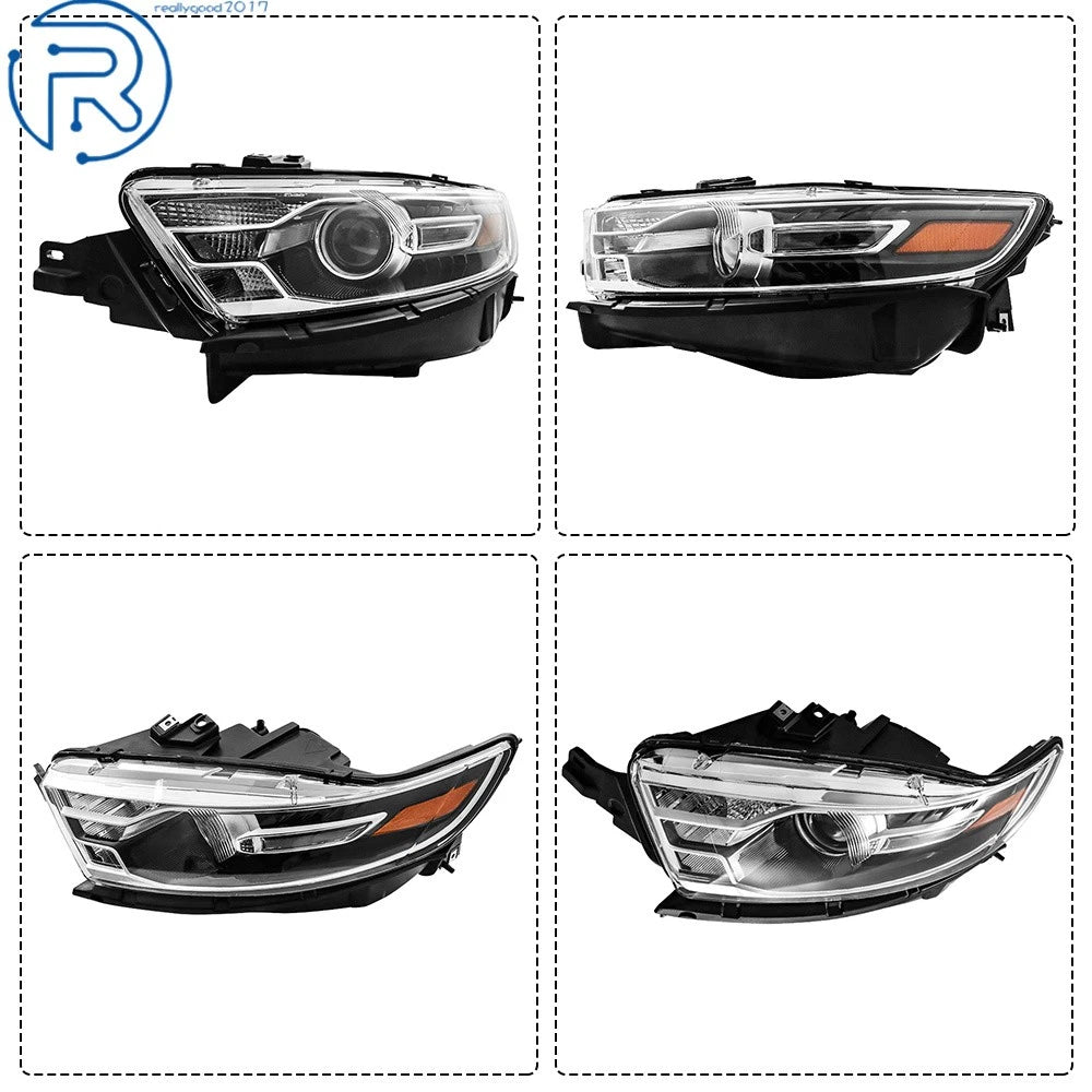 Black Halogen Projector Headlight Assembly for Ford Taurus (2016-2019)