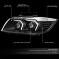 LED Projector Headlight for BMW 323I 2005–2008 (Black Clear, Switchback)