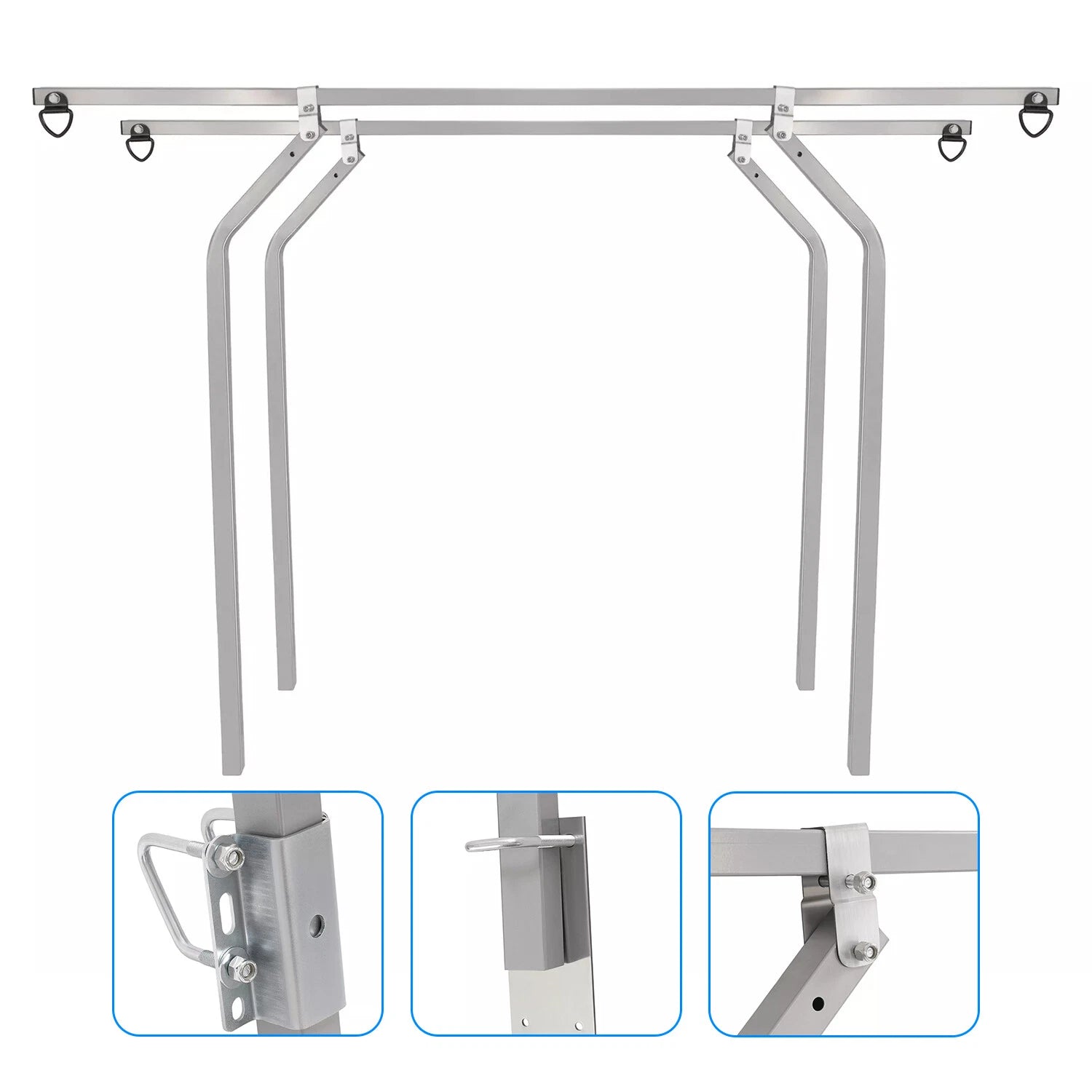 Universal Cross Bar System Kit for Utility Trailer (Raised Side Rails)