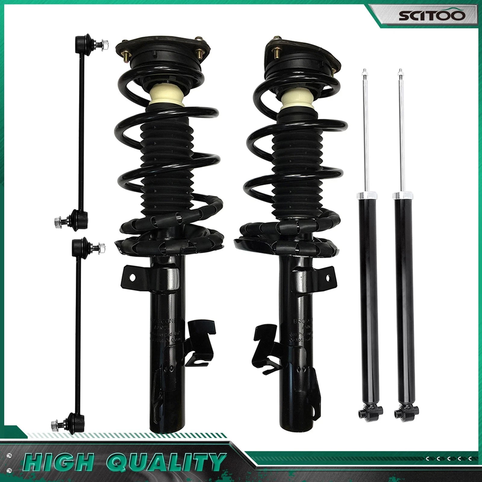 Set of 4 Front Struts w/ Springs & Rear Shocks for Mazda 5 & 3