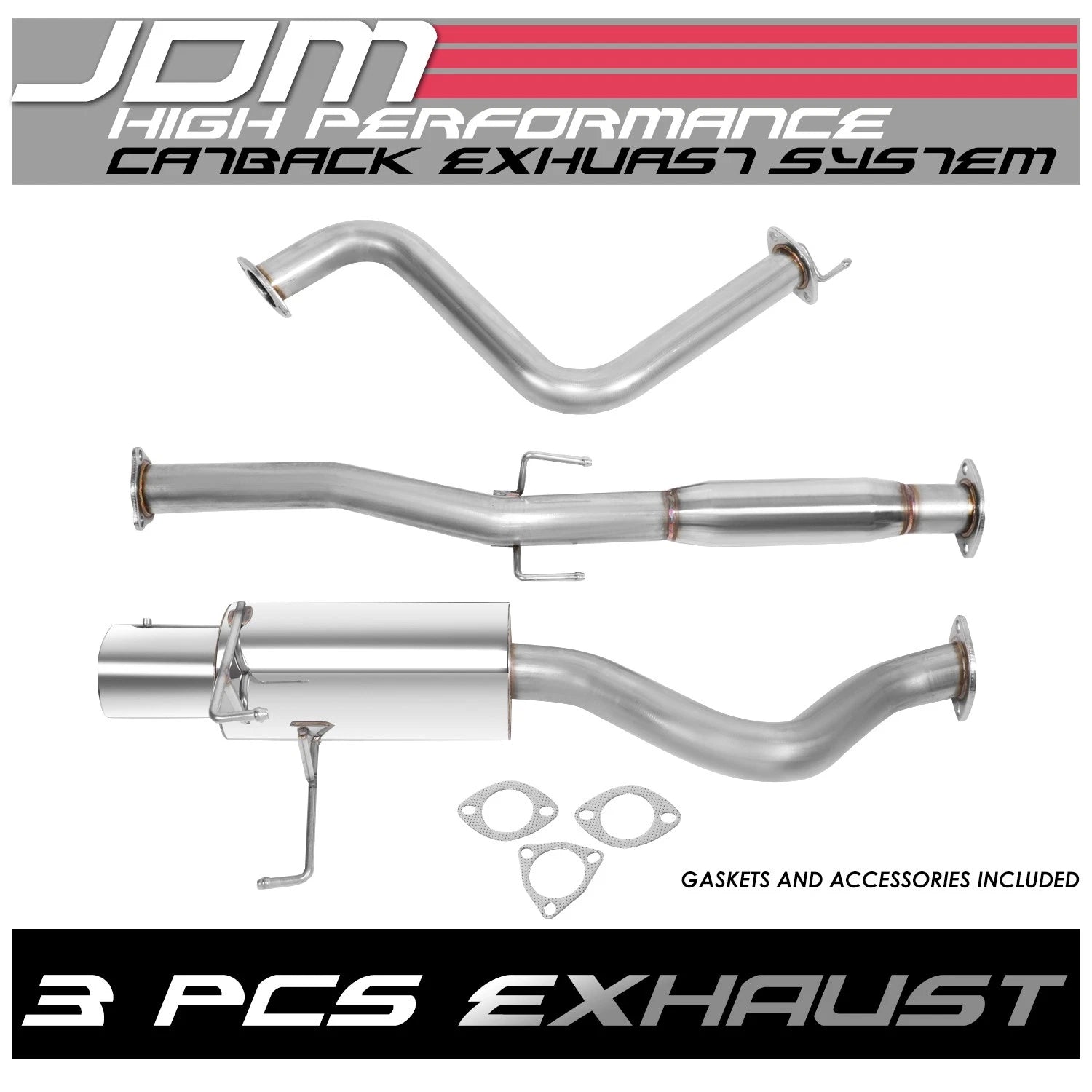 Stainless Exhaust Catback for CRX/Del Sol DOHC/SOHC (N1, 4.5" Tip)