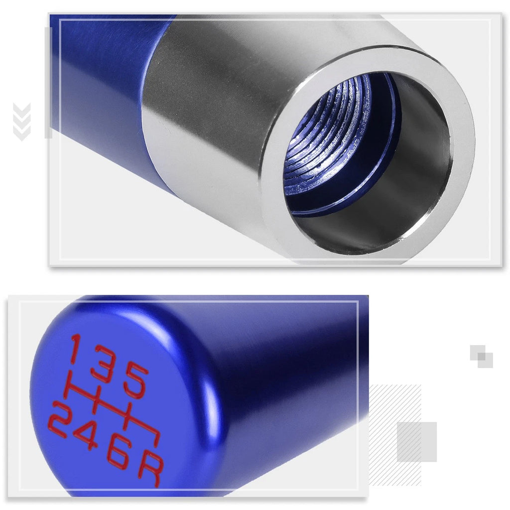 J2 Aluminum 6-Speed Manual Shift Knob for Universal Vehicles (Blue)