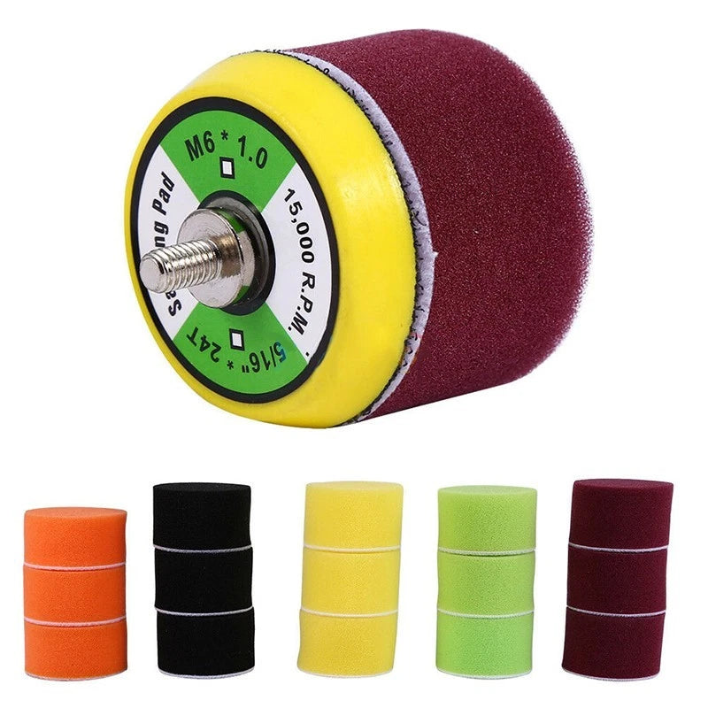 16pcs Round Flat Sponge Waxing Polishing Pads Set for Detailing Tools